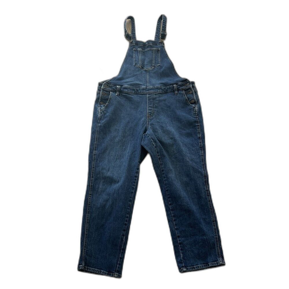 Women’s Bibbed Overalls Old Navy Size 18 Denim Blue Jean Bibs Medium Wash